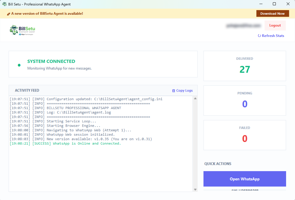 BillSetu Desktop Agent Showcase